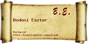 Bodoni Eszter névjegykártya